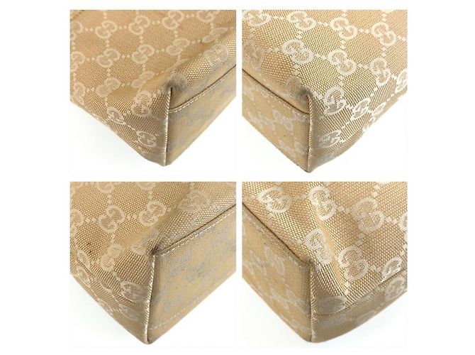 Sac cabas Gucci GG Canvas Marron Beige - vue 4
