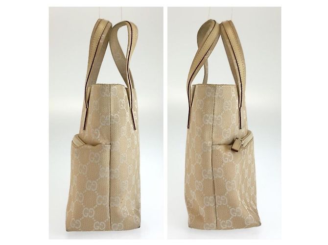 Sac cabas Gucci GG Canvas Marron Beige - vue 8