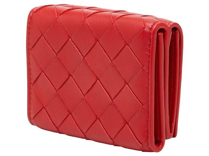 Portafoglio compatto tri-fold Intrecciato Bottega Veneta Rosso - vista 2