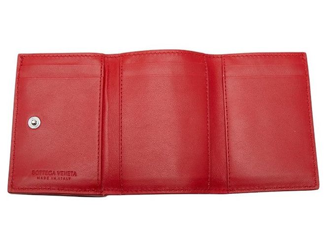 Portafoglio compatto tri-fold Intrecciato Bottega Veneta Rosso - vista 6