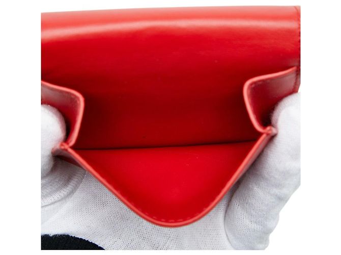 Portafoglio compatto tri-fold Intrecciato Bottega Veneta Rosso - vista 7