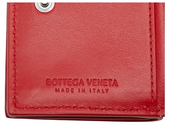 Portafoglio compatto tri-fold Intrecciato Bottega Veneta Rosso - vista 8