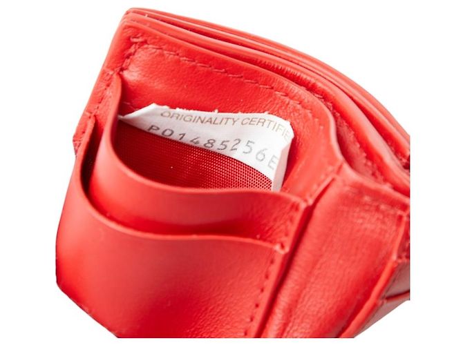 Portafoglio compatto tri-fold Intrecciato Bottega Veneta Rosso - vista 9