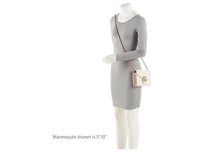 Gucci Portefeuille porté épaule GG Marmont en cuir matelassé Blanc - vue 5