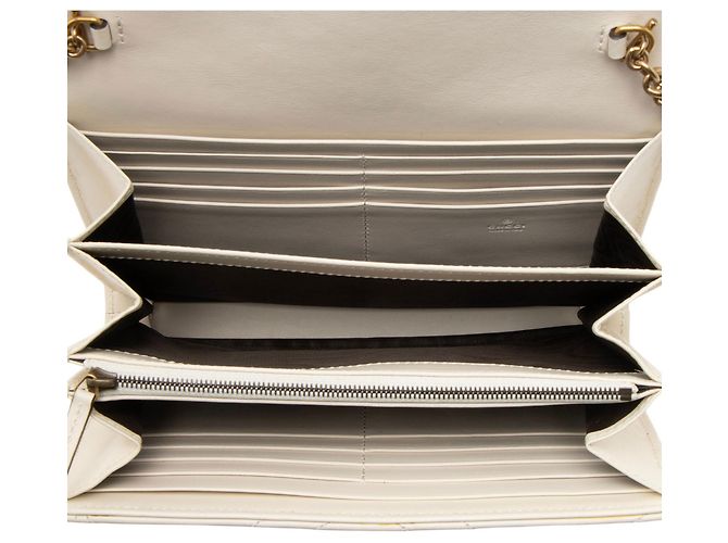 Gucci Portefeuille porté épaule GG Marmont en cuir matelassé Blanc - vue 7