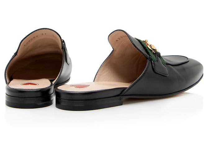 Mules Princetown in pelle Gucci - Size 7 / 37 Nero - vista 3