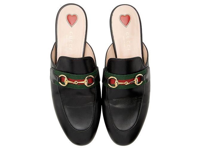 Mules Princetown in pelle Gucci - Size 7 / 37 Nero - vista 5