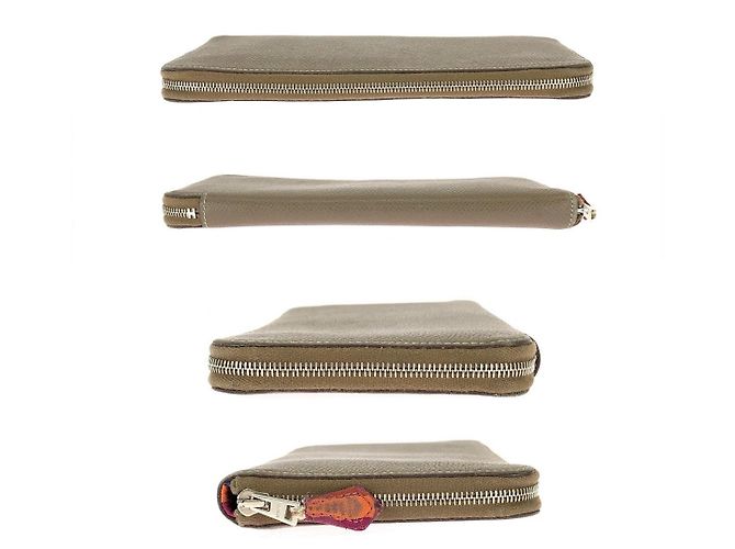 Hermès Hermes Azap Silk'In langes Portemonnaie Braun Beige - Ansicht 10
