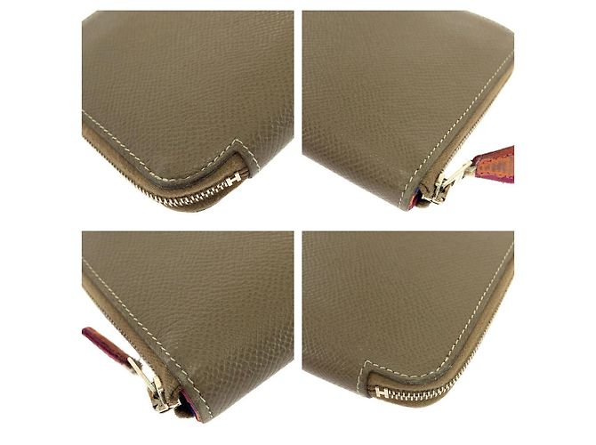 Hermès Hermes Azap Silk'In langes Portemonnaie Braun Beige - Ansicht 4
