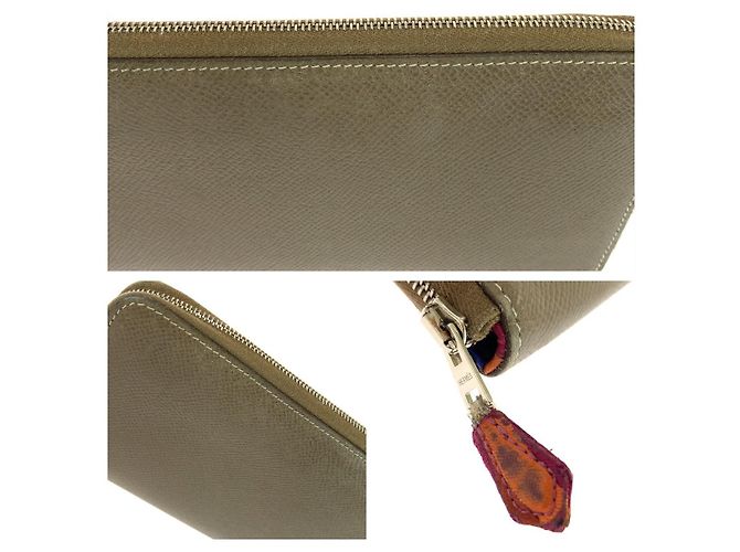 Hermès Hermes Azap Silk'In langes Portemonnaie Braun Beige - Ansicht 7
