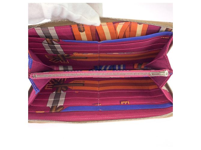Hermès Hermes Azap Silk'In langes Portemonnaie Braun Beige - Ansicht 8