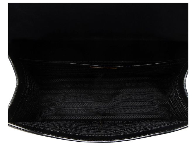 Sac à épaule petit Prada Saffiano Chain Noir - vue 6