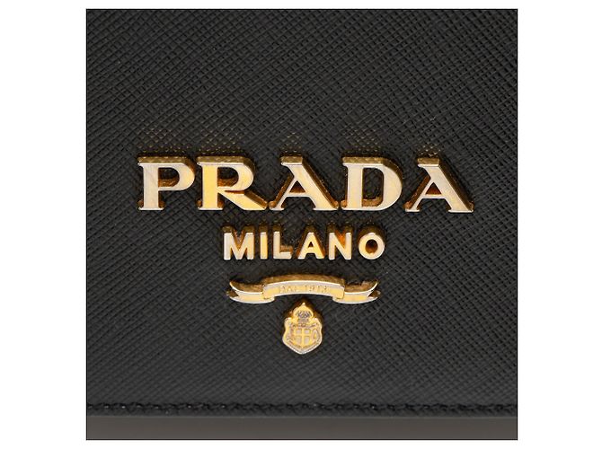 Sac à épaule petit Prada Saffiano Chain Noir - vue 8