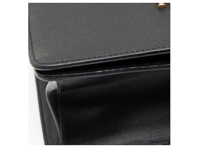 Sac à épaule petit Prada Saffiano Chain Noir - vue 9