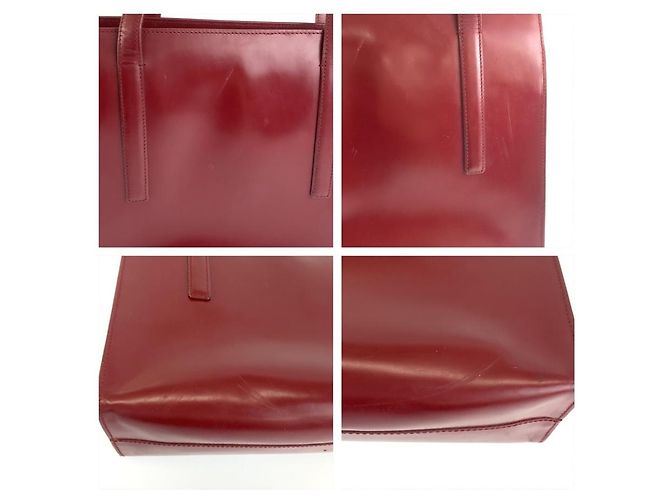 Tote Sac cabas Prada en cuir verni Rouge - vue 5