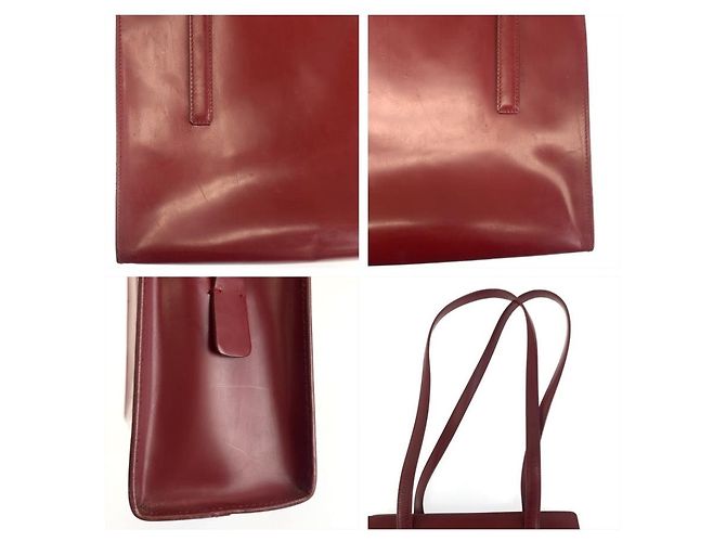 Tote Sac cabas Prada en cuir verni Rouge - vue 6