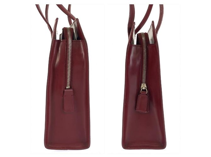Tote Sac cabas Prada en cuir verni Rouge - vue 8