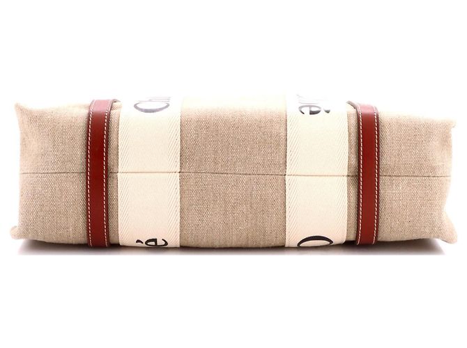 Chloé Woody Tote aus Canvas und Leder Medium Braun - Ansicht 4
