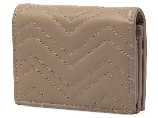 Portafoglio compatto bifold Gucci GG Marmont 466492 Marrone Beige - vista 2