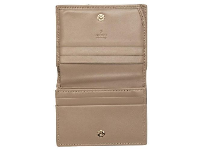 Portafoglio compatto bifold Gucci GG Marmont 466492 Marrone Beige - vista 4