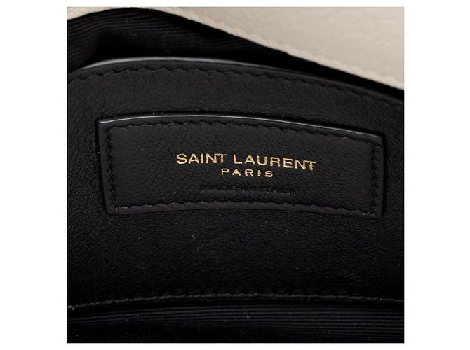 Autre Marque Saint Laurent College Medium Schultertasche aus gestepptem Kalbsleder mit Monogramm Weiß - Ansicht 8