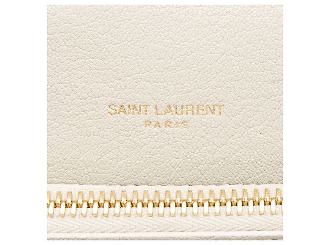 Autre Marque Saint Laurent College Medium Schultertasche aus gestepptem Kalbsleder mit Monogramm Weiß - Ansicht 9