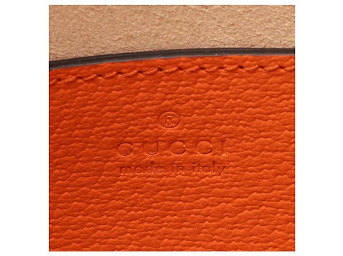 Gucci Cuir Leather Bamboo Diana Dome Mini Satchel Naranja - vista 8