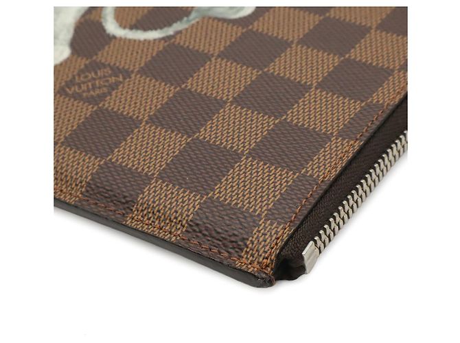 Louis Vuitton Damier Pochette Jour GM Chapman Brothers Lion Marrone - vista 3
