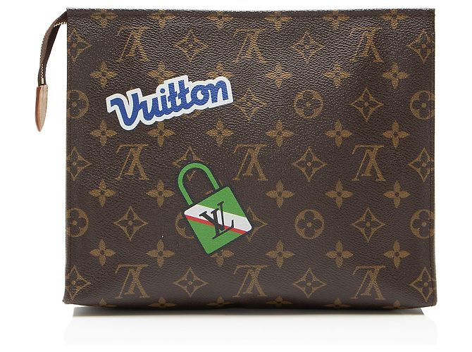 Neceser Louis Vuitton Limited Edition Monogram Canvas Patches 26 Castaño - vista 3