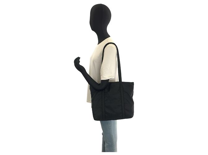 Prada Tessuto Tote Bag mit besticktem Logo Schwarz - Ansicht 6