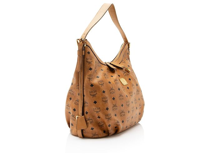Sac Hobo MCM Visetos Marron Cuir - vue 2