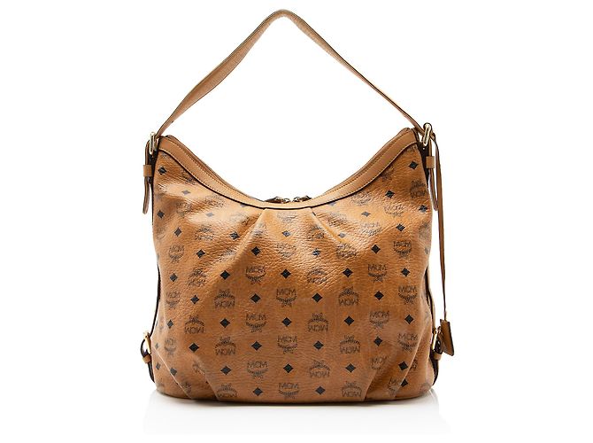 Sac Hobo MCM Visetos Marron Cuir - vue 3
