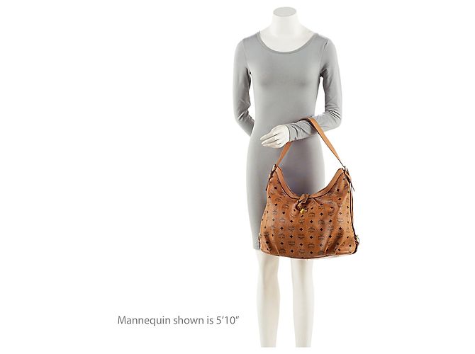 Sac Hobo MCM Visetos Marron Cuir - vue 5