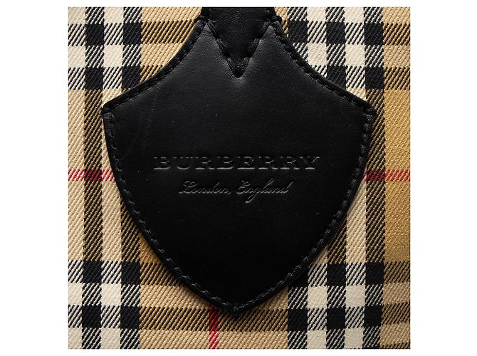 Burberry Vintage Heritage Check Canvas Wendbare Tote Bag Braun Beige - Ansicht 8