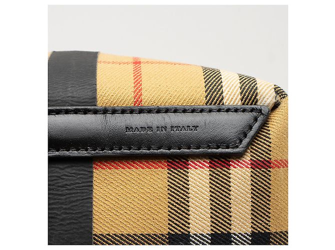 Burberry Vintage Heritage Check Canvas Wendbare Tote Bag Braun Beige - Ansicht 9