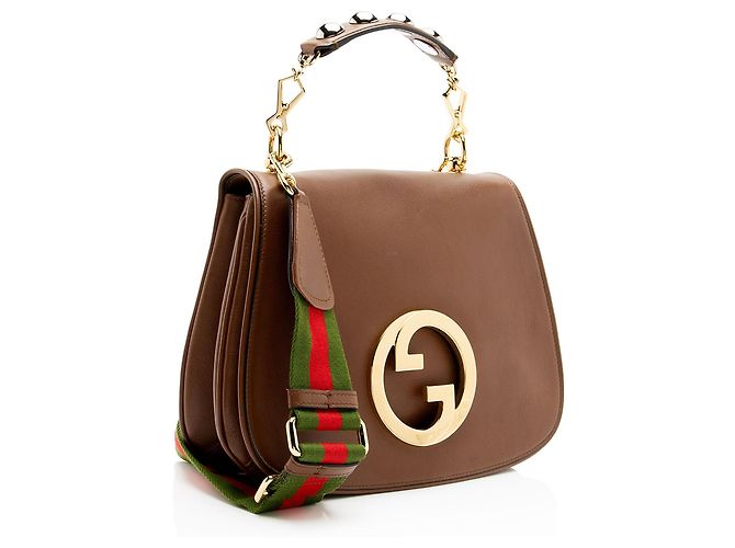 Borsa a tracolla media Blondie in pelle Gucci Marrone - vista 2