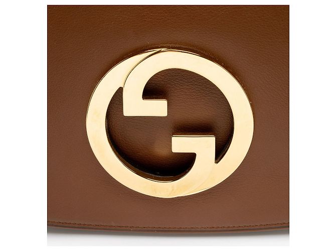 Borsa a tracolla media Blondie in pelle Gucci Marrone - vista 9