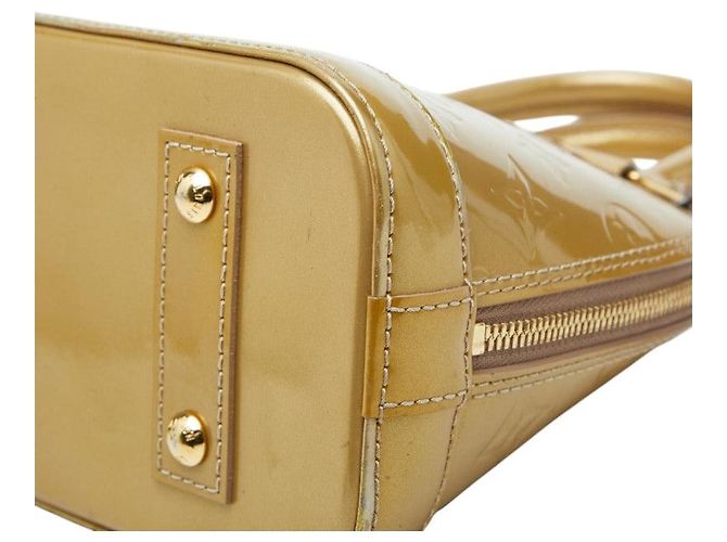 Louis Vuitton Alma BB Vernis Lackleder Handtasche Braun Beige - Ansicht 4