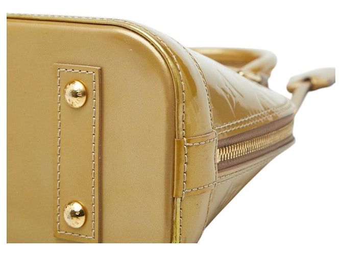 Louis Vuitton Alma BB Vernis Lackleder Handtasche Braun Beige - Ansicht 6