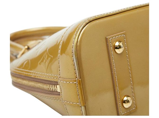 Louis Vuitton Alma BB Vernis Lackleder Handtasche Braun Beige - Ansicht 7
