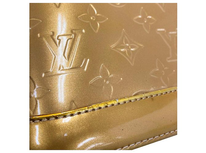 Louis Vuitton Alma BB Vernis Lackleder Handtasche Braun Beige - Ansicht 8
