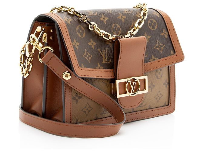 Sac à épaule Louis Vuitton Reverse Monogram Dauphine MM Marron - vue 2