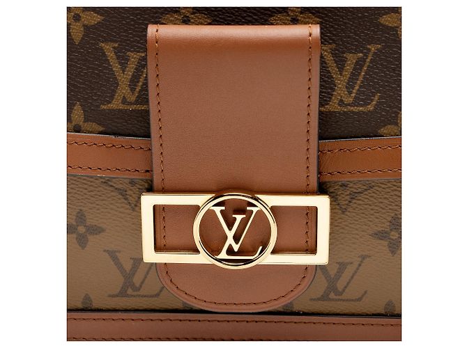 Sac à épaule Louis Vuitton Reverse Monogram Dauphine MM Marron - vue 9
