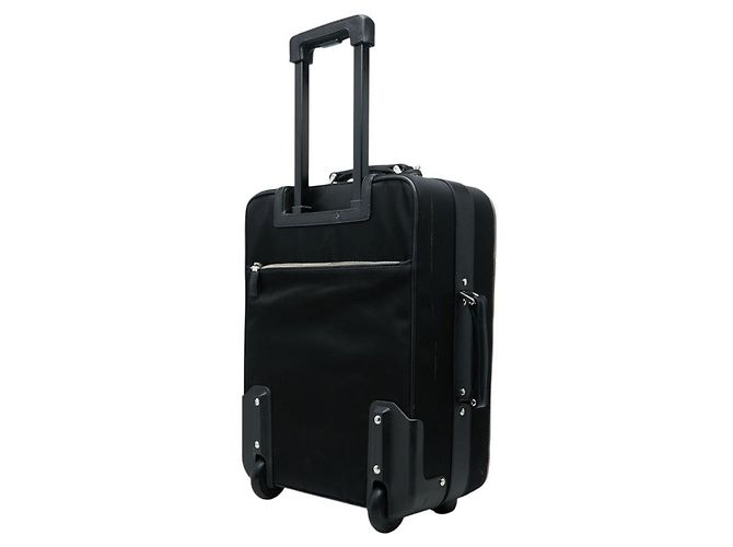 Double Prada Triangle Logo Plate Carry-on Suitcase Black - view 2