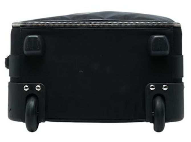 Double Prada Triangle Logo Plate Carry-on Suitcase Black - view 3