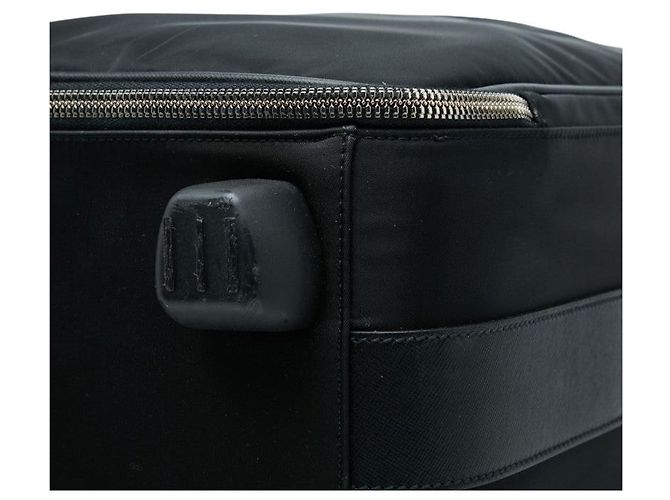 Double Prada Triangle Logo Plate Carry-on Suitcase Black - view 4
