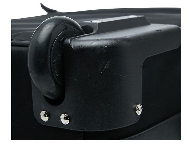 Double Prada Triangle Logo Plate Carry-on Suitcase Black - view 7