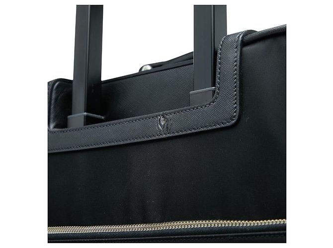 Double Prada Triangle Logo Plate Carry-on Suitcase Black - view 8
