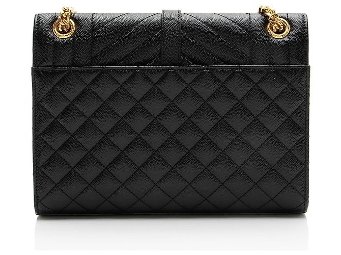 Autre Marque Bolso de hombro mediano Saint Laurent Mixed Matelasse Grain de Poudre Monogram Negro - vista 3