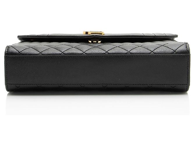 Autre Marque Bolso de hombro mediano Saint Laurent Mixed Matelasse Grain de Poudre Monogram Negro - vista 4